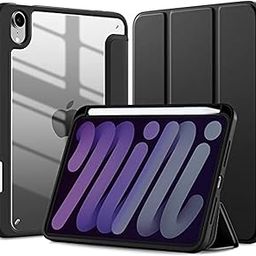 SwooK TPU Case for iPad Mini 6 Case/iPad Mini 6th Generation Case 2021 8.3 Inch with Pencil Holder, Hybrid Slim Clear Back Shell for iPad Mini 6 Case (Black, Ipad Mini 6 8.3 inch)-13