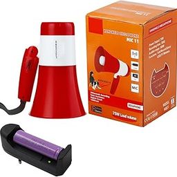 MDB MIC 11 Handheld Megaphone | Loud Speaker, USB/Memory Card Input, Recorder, Siren, Music Function | 2200mAh Rechargeable Battery | 75W | Red & White-40