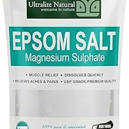 Ultralite Essentials Epsom Salt 1 kg |100% Naturals| Non Carcinogenic | For refreshing bath soak, relieves aches & Muscle pain-50