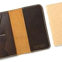 Rustique Leather Journal Cover for Field Notes and Pocket Notebooks – Handmade Vintage Leather Cover Fits Moleskine Cahier, Refillable Small Notebook Cover – 3.5" x 5.5"-image-25