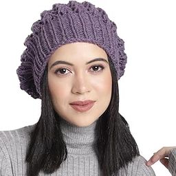 Winter Woolen Cap (Handmade Womens Slouchy Shroom Beanie (Purple Haze FBA)-image-47
