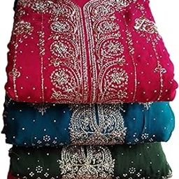 Fancy Women's Jacquard Embroidery Cotton Silk Dress Material With Dupatta-image-61