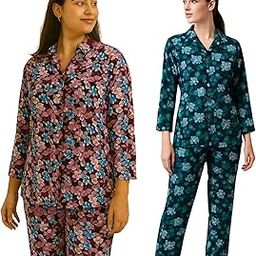 Women’s Printed Full Length Co-Ord Set Combo | Pack of Two-Piece Set - (Multicolour)-image-54