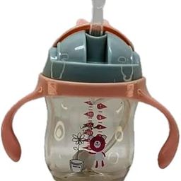 KIDS BASIC Baby Sippy Cup with Handles | BPA Free with Soft Silicone Weighted Straw | 240 ML Sipper Spill Proof Sipper for Baby (Peach)-image-25