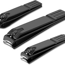 Adulahi Nail Clippers Set Black Matte Stainless Steel Fingernail & Thick Toenail & Ingrown Nail Clippers, Perfect 3 Pcs Nail Clippers Cutter For Men And Women (Black)-35