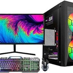 CHIST Gaming PC Desktop, Core i7-4770, 16GB RAM, 512GB NVMe SSD, 500GB HDD, RX 580 8GB DDR5 Graphics, 22-inch FHD LED Monitor, RGB Keyboard Mouse, Wi-Fi Bluetooth,Windows 10 Pro-8