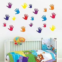 Sticker Studio Colorful Hands Print PVC Vinly Wall Stickers (Multicolor, 40 Cm X 33 Cm)-image-33