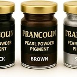 Francolin | Black, Brown & Silver | Mica/Pearl Powder Pigment | Non Toxic | Vibrant Metallic Glowing | for Soap, Epoxy Resin, Painting, Nail Art & Craft, Cosmetic, Slime | 20g*3-image-43