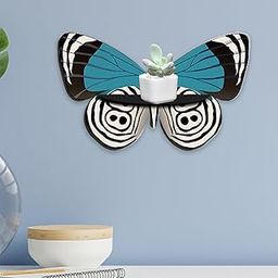 Wooden Butterfly Wall Shelf Classic Wall Art for Dining Room Office Bathroom Blue Wing-image-72