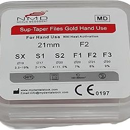 NMD Nexus Medodent Dental Hand Protapered Golden Files (21 MM, F2-Orange) (Pack Of 6 Pcs)-picture-1