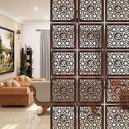 RANDOM 12-Piece Hanging Room Divider with Hooks Modern Decorative Partition Panels for Bedroom Living Room Dining and Pooja Ghar (RSD-4111)-image-13