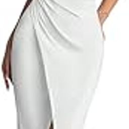 Women's Solid Crystal Bell White Stylish Dress-image-8