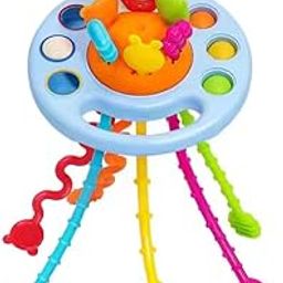 JBM ENTERPRISE Astronaut Baby Sensory Pull String Teether – Montessori Teether Toy with Textured Cords for 6–24 Months – BPA-Free Silicone Grasping & Activity Toy-image-5