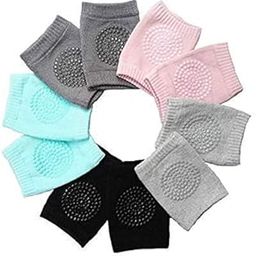 Vichip Pack of 2 Pair Baby Smiley Knee Pads for Crawling, Anti-Slip Padded Stretchable Elastic Cotton Soft Breathable Comfortable Knee Cap Elbow Safety Protector Random Color-image-33