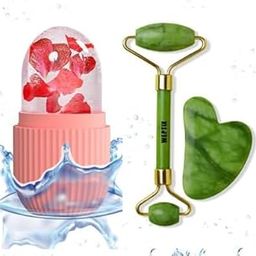 WEPTIX Facial Massager Jade Roller & Gua Sha Tool 100% Natural Himalayan Stone for Face Neck Healing Skin Wrinkles & Face Eye Neck Foot Manual Massage For Women-10