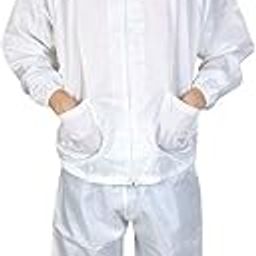 Imported Unisex Long Sleeve Zipper Stripes Pattern Anti Static Overalls Suit-0