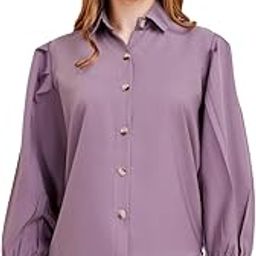 harshiv Enterprise Women's Crepe Casual Balloon Sleeve Shirt | Stylish Lightweight Top for Office, Travel Comfortable, Breathable, Easy to Care Fabric-picture-35