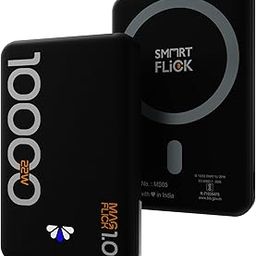 Smart Flick MagFlick 1.0 Power Bank Compatible with Magsafe 10000mAh 15W Magnetic Wireless Fast Charging Power Bank,22W Wired Output for iPhone 16 & Below,Android,Other Qi Enabled Device+Magnetic Ring-29