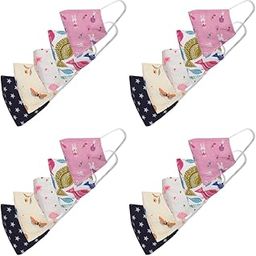 Assorted Multicolor Printed Cotton Kid Face Mask Combo (Pack of 20) | Kids Unisex Fabric Masks | Mask for Boys & Girls-11
