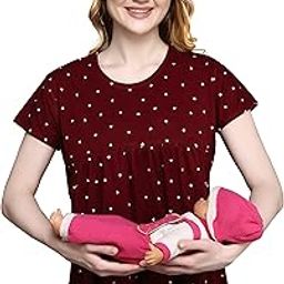 TIGYWIGY Women's Cotton Printed Half Sleeves Feeding/Nursing/Maternity Top-image-92