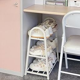 wolpin Multi-Purpose 3 Shelves Shoe Rack Shelve Storage Rack ABS Dust-proof for Footwear, Toys, Clothes-21