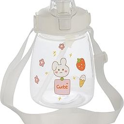 GUCHIGU Sipper Cup with Handle & Drawstring | Anti-Spill Sippy Straw Cup for Baby & Kids | Little Spout Water Bottle for Infant/Toddler | Easy Grip 6m+ | BPA Free - 1200 mL (SB2142A, White)-picture-4