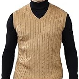Self Design V-Neck Sleeveless Regular Fit Mens Casual Sweater | Casual Sweater for Men | Mens Sweater for Winter Wear (P_MSWT00131)-image-55