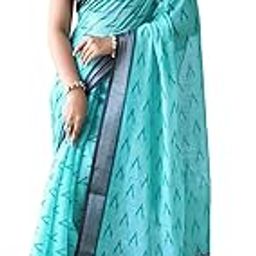 Women's Cotton Linen Ikkat Printed Saree With Unstitched Blouse Piece-image-92
