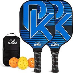 Slovic Pickleball Racket Set [2 Rackets + 4 Balls] | Pickle Ball Racket with Fiberglass Paddles & Non-Slip Grip |Lightweight & Durable Pickleball Paddles Set | Games for Kids & Adults | Gifts for Kids-21
