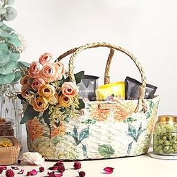 Habere India-All the Cultures Fabricating India Wicker Basket | Wicker Hamper Basket | Bamboo Basket | Cane ShelfBasket | Gift Hamper Basket | Decorative Fruit Gift Baskets (Design 26)-27