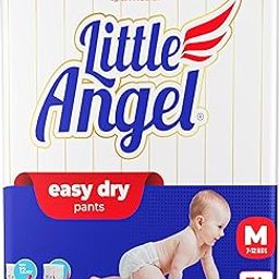 Little Angel Baby Easy Dry Diaper Pants With 12 Hrs Absorption Medium (M) Size 74 Count, 7-12 Kgs - M (74 Pieces)-image-58