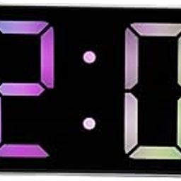 KRESHU Abs Plastic Digital Led Alarm Clock Large Display Usb Rechargeable Temperature Snooze Timing Dimmer Function Innovative Rgb Multi Colorful Numeric Numbers Table Top Alarm Clock (1-Pcs)-image-88
