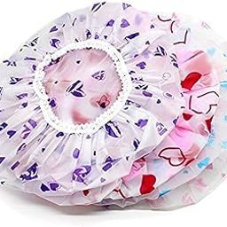AROSHNAY Reusable Shower Caps | Waterproof, Multicolor Hair Covers for Women, Men, Kids, and Babies | Great for Bathing, Spas, Salons, Beauty Parlors, Homes, and Hair Care or Treatment - Multicolor (Pack-3)-51