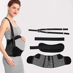 MUNINDRA Belly Bands for Pregnant Women - Maternity Belt Pregnancy Support - Breathable Abdominal Binder, Back Support, Multiple Sizes And Colours For All Stages Of Pregnancy & Postpartum, Black-image-22