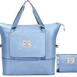 Travel Duffel Bag | Expandable Travel Bag for Women |Foldable Vanity Traveling/Shopping Bag | Lightweight & Waterproof Carry Luggage Bag | 40cm (Blue)-image-112