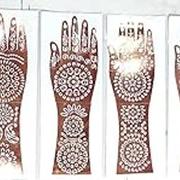 Glamyou Full Hand Mehndi Stencil Design Full Hand Set | Henna Tattoo Stencil for Women, Girls and Kids | Easy to use in just 4 Steps | Mehandi Sticker Sr.no-89859-image-66