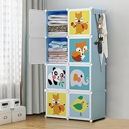 R. K. INTERNATIONAL 8 Plastic Small Sheet Wardrobe Storage Rack For Kids , Blue-15