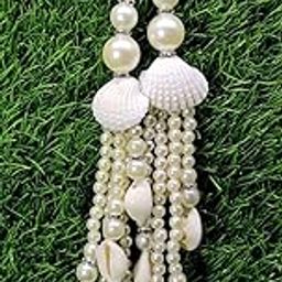Libas Fashion Latkan Handmade Work Hanging Tassels Craft Sewing Bridal Lehenga for Wedding Blouse Sari Dressing Traditional Color White 2 PC-image-97