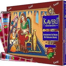 Kaveri Mehendi Cone Herbal Pure Leaves of Natural Henna for Hand Design on Festivals & Special Occasions (Pack of 12 Piece)-15