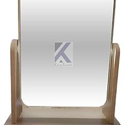 KALSUTANSHI Wooden Tabletop Makeup Mirror Vanity Table Stand Mirror Swivel Bamboo Mirror for Bedroom Bathroom Mirror rotable Wooden Cosmetic Mirror (Square)-54