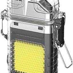 GAURINANDAN Waterproof Portable Mini LED Flashlight Lighter | USB Rechargeable Keychain Light | Outdoor Camping Emergency Lantern | Double Arc Plasma Lighter | Transparent Body | Windproof & Flameless-15