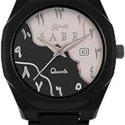 Arabic Numeral SABR Watch, Black Dial with Date Display, Quartz Movement, Metal Strap-image-67