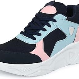 Premium Mesh Lightweight Girls Women Ladies High Heel Casual Sneakers Chunky Running Sports Shoes Shoe Island for Women (BAB774-AZ)-55
