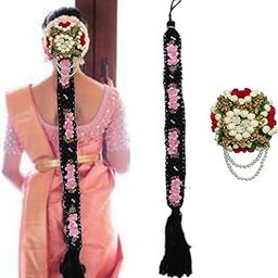 Nandini south indian style bridal Fancy flower choti for instant ready to wedding party function Hair Extension-12