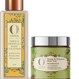 Ohria Ayurveda Neem & Triphala Hair Care Combo | Herbal Shampoo (200ml) + Hair Gel (100g) | Anti-Dandruff, Strengthening & Scalp Detox | Ayurvedic Hair Treatment-image-20