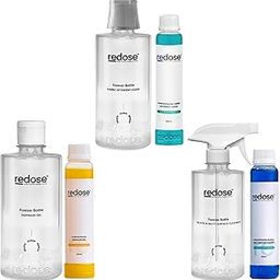 Redose Home Care Cleaning Kit | Fabric Detergent, Dishwash Gel & Glass Cleaner | Concentrated Refills – 500ML Each | Shine & Clean Formula | Combo Pack Of 3 Forever Bottle + 3 Refills-image-33