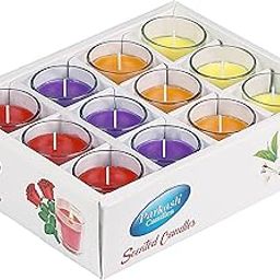 PROSPERRO LUMO by Parkash Candles Votive Glass Candles Set of 12, (Scented) Rose, Jasmine, Lavender, Sandalwood-2