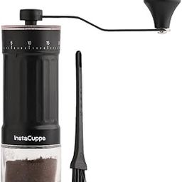 InstaCuppa Manual Coffee Bean Grinder with 40 Adjustable Grind Settings, Ceramic Burr Mill, Glass Jar, Fresh Grind for Espresso, French Press, Pour Over, Cold Brew – Portable & Easy to Clean-image-18