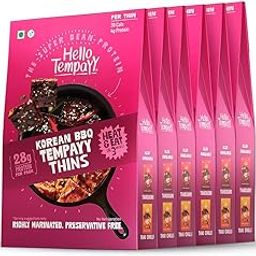 Hello Tempayy Korean BBQ Tempeh Thins | Value Pack of 6 | Protein Rich | Heat & Eat | More Nutritious than Paneer & Tofu | High Fibre-image-41