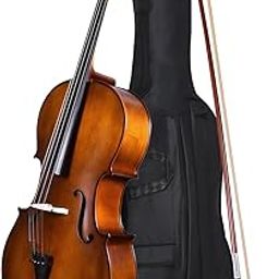 Kadence Full-Size Cello, Acoustic Cello Kit with Portable Bag, Bow, Bridge, Rosin.-picture-26